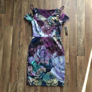 Tahari Arthur Levine Cold Shoulder Sleeve Shift